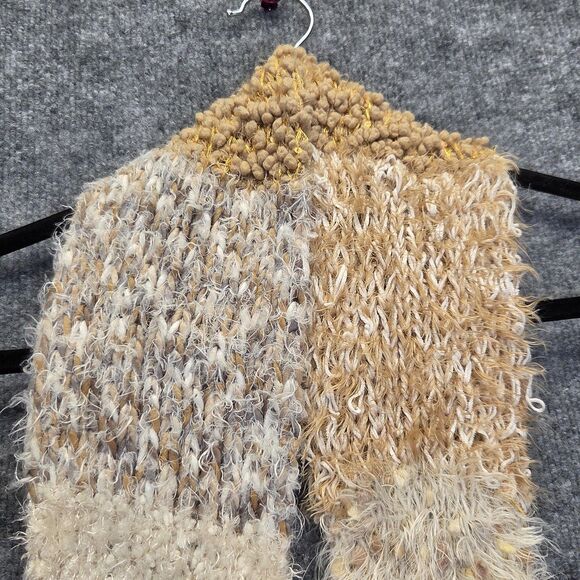 Mixit Scarf Womens One Size Cream Tan Infinity Loop Fuzzy Boucle Knit Chunky - Picture 4 of 9